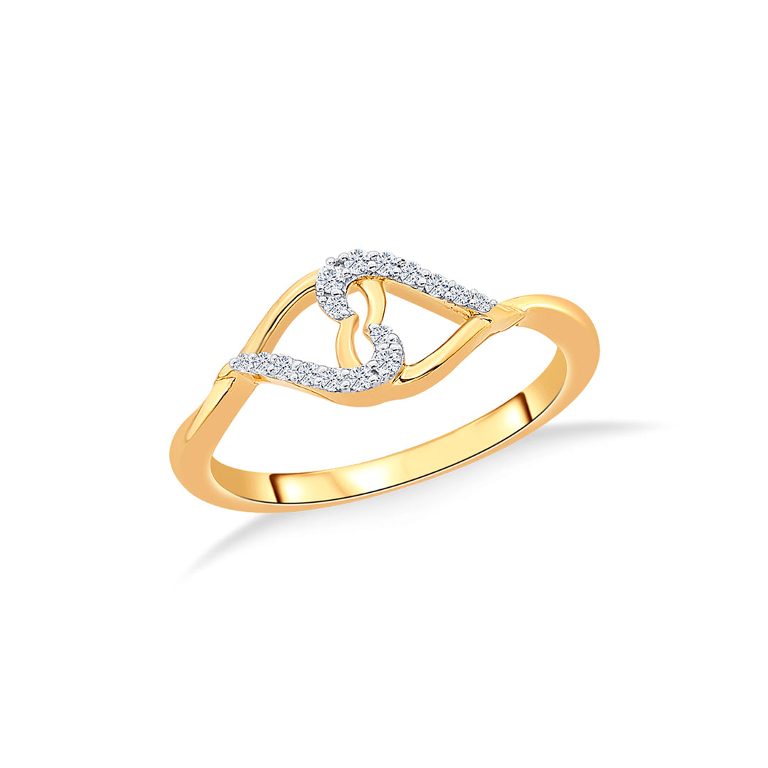 Pavilion Yellow Gold & Diamond Ring for Women
