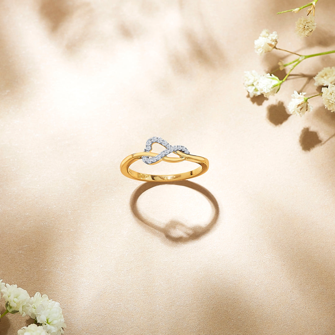 Infinity Bonded Gold & Diamond Ring