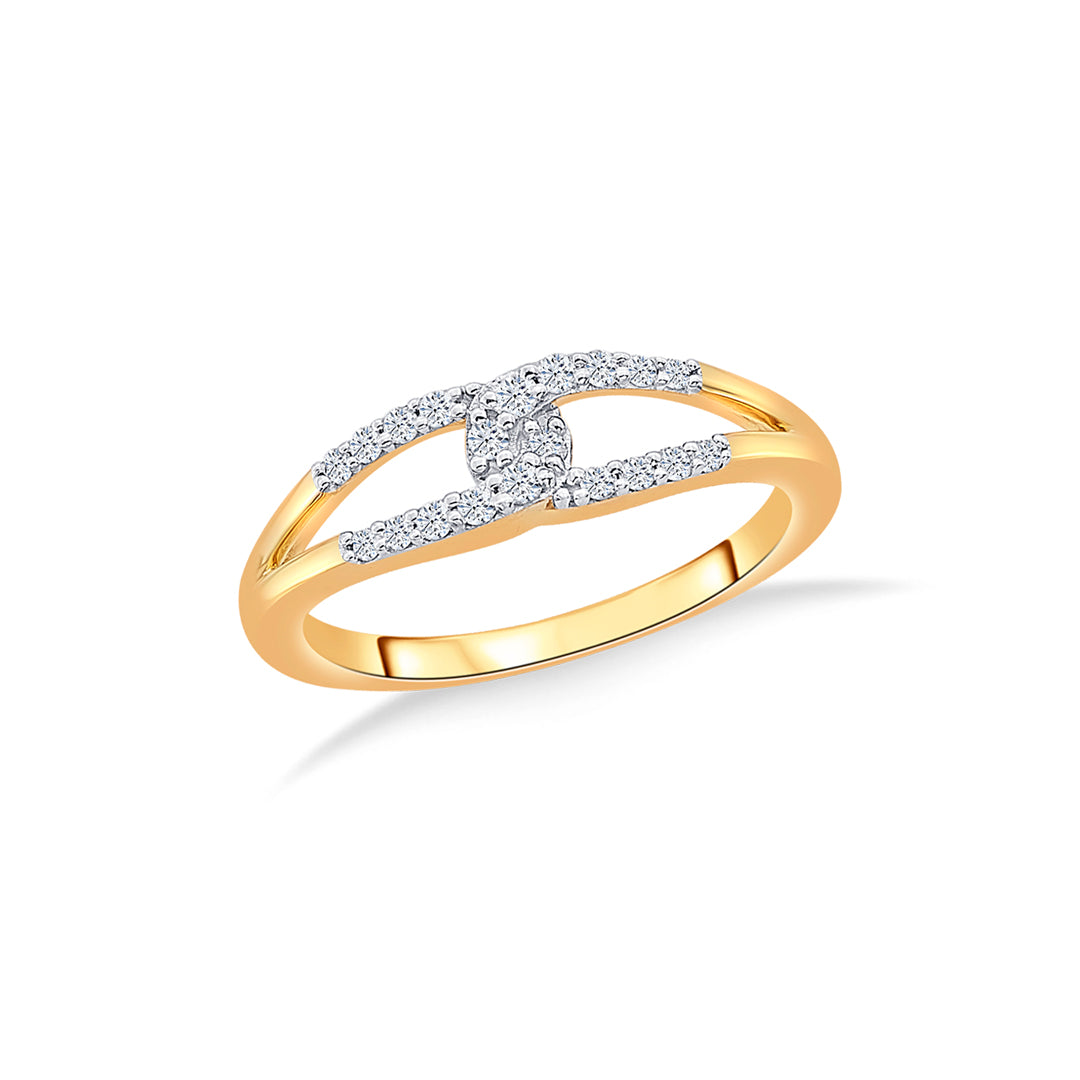 Affectionate Knot Yellow Gold & Diamond Ring for Women