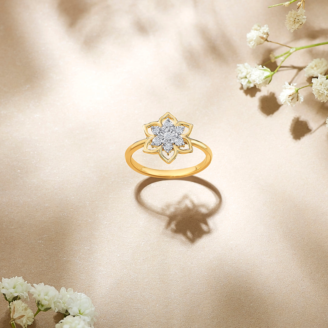 Lily Blossom Gold & Diamond Ring