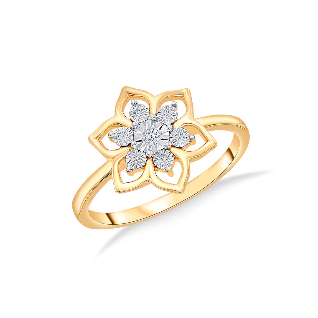 Lily Blossom Gold & Diamond Ring