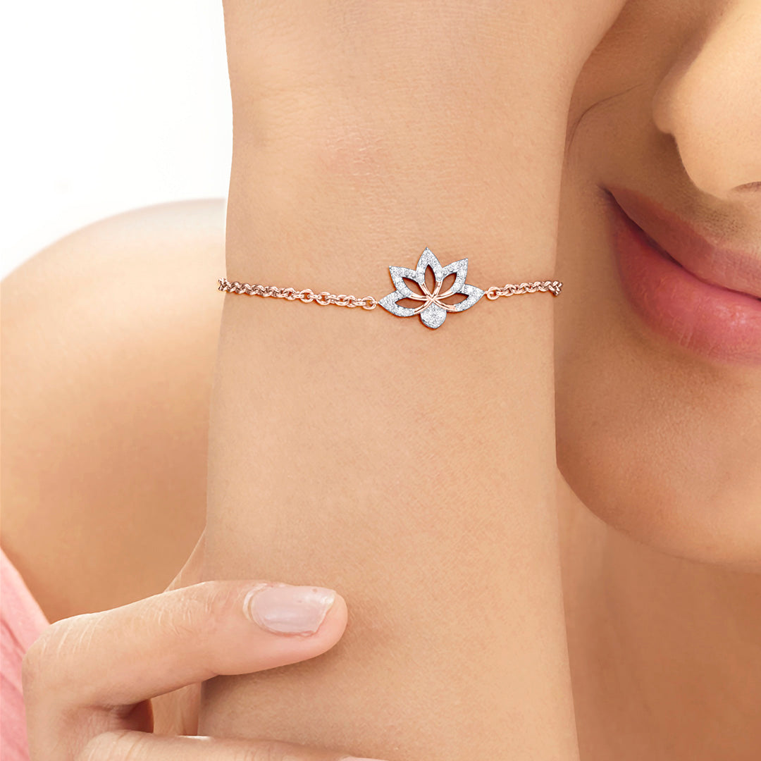 Floral Elegance Ladies Bracelet Diamond Jewellery