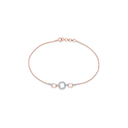 Circular Link Ladies Bracelet Diamond Jewellery