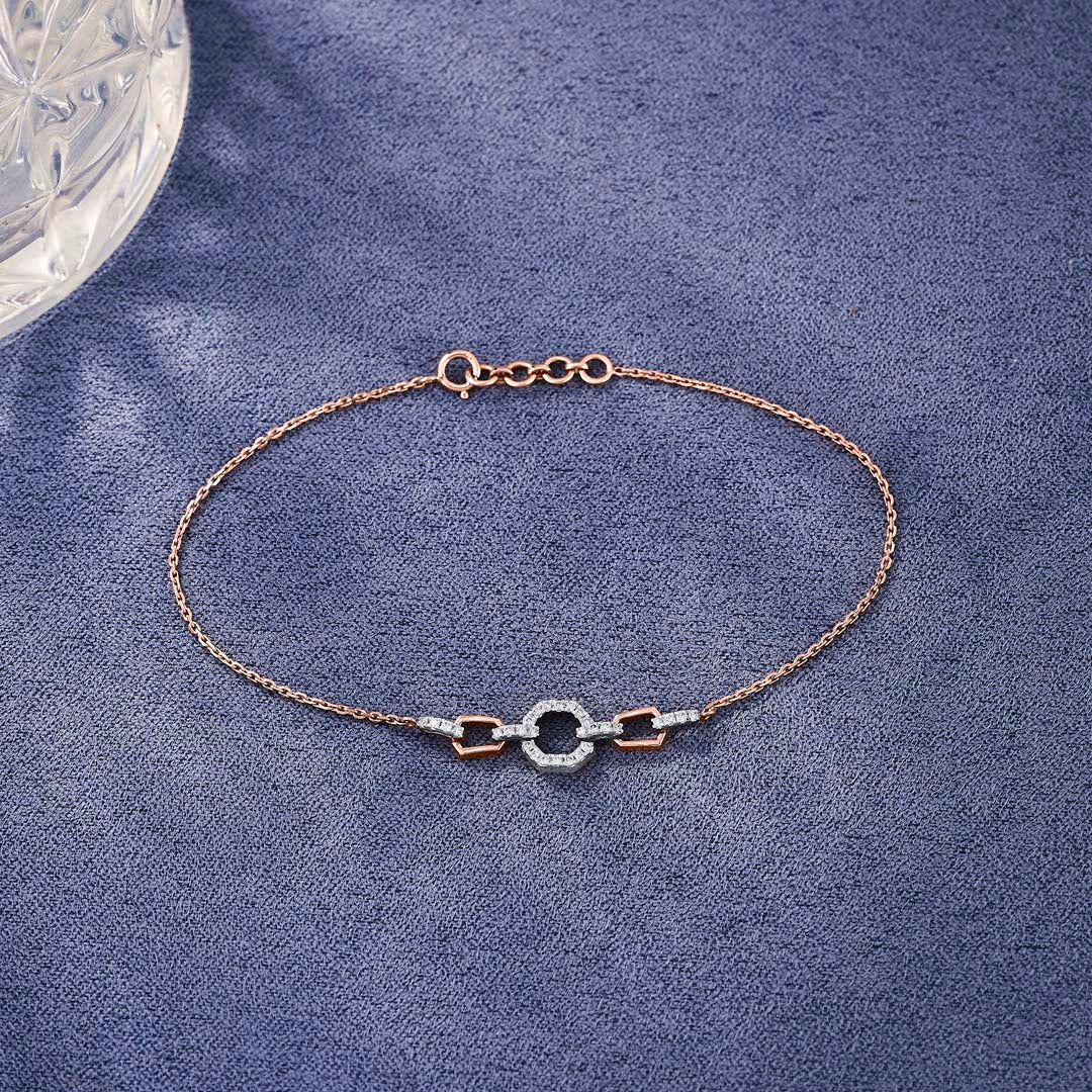 Circular Link Ladies Bracelet Diamond Jewellery