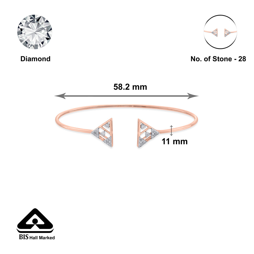 twin triangles ladies bracelet diamond jewellery