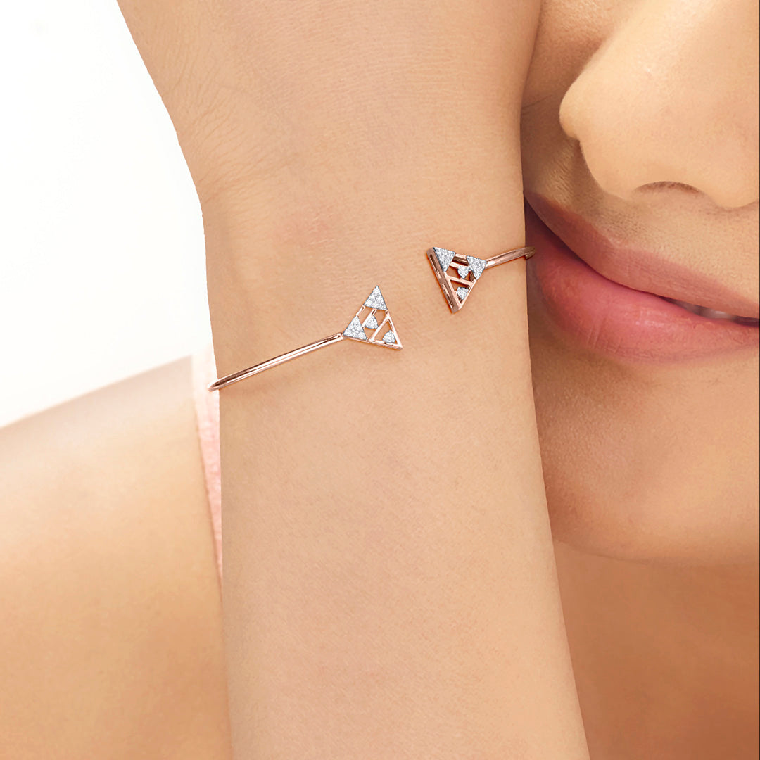twin triangles ladies bracelet diamond jewellery