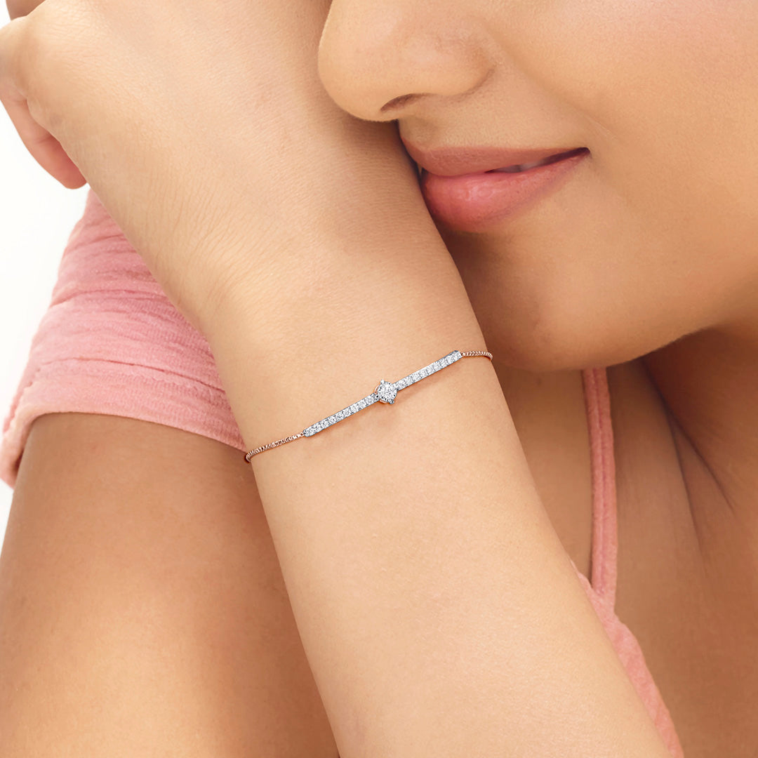 Glowing Rod Ladies Bracelet Diamond Jewellery