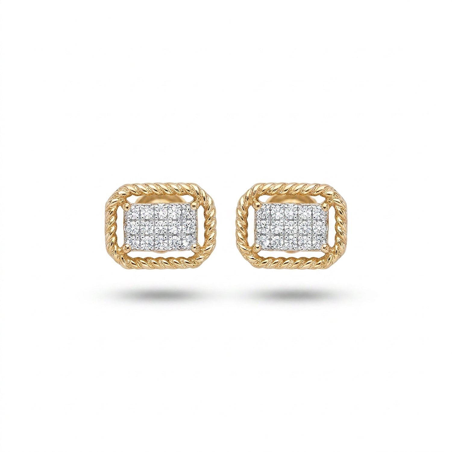 Royal Lustre Studs Yellow Gold & Diamond Earrings