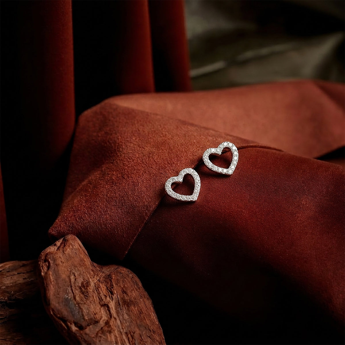 Heart Sparkle Studs Diamond Earring