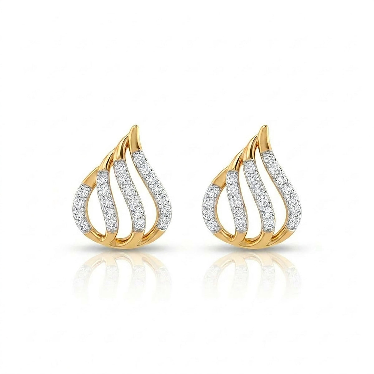 Curves & Flare Studs Diamond Earring