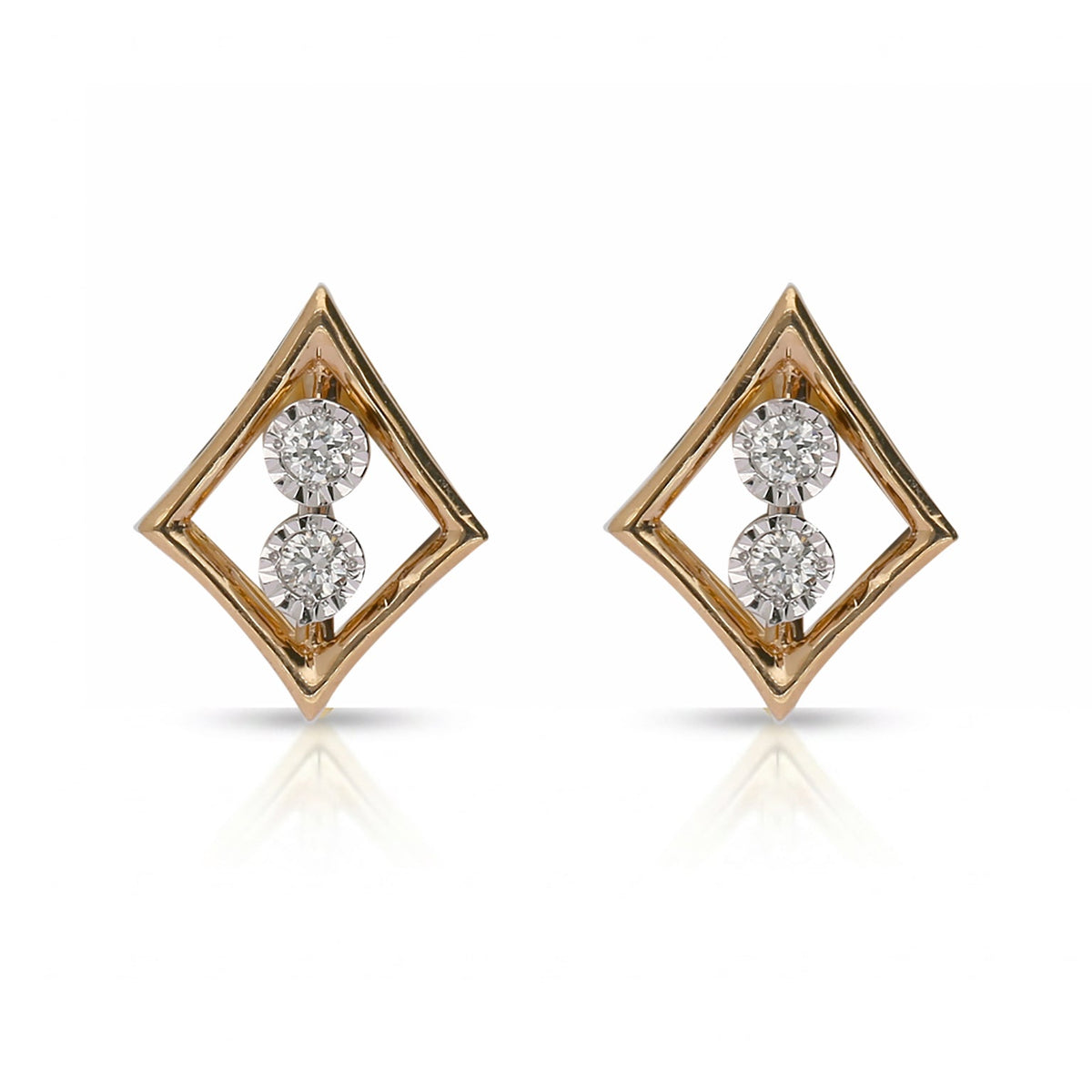 Rose Geometry Studs Diamond Earring