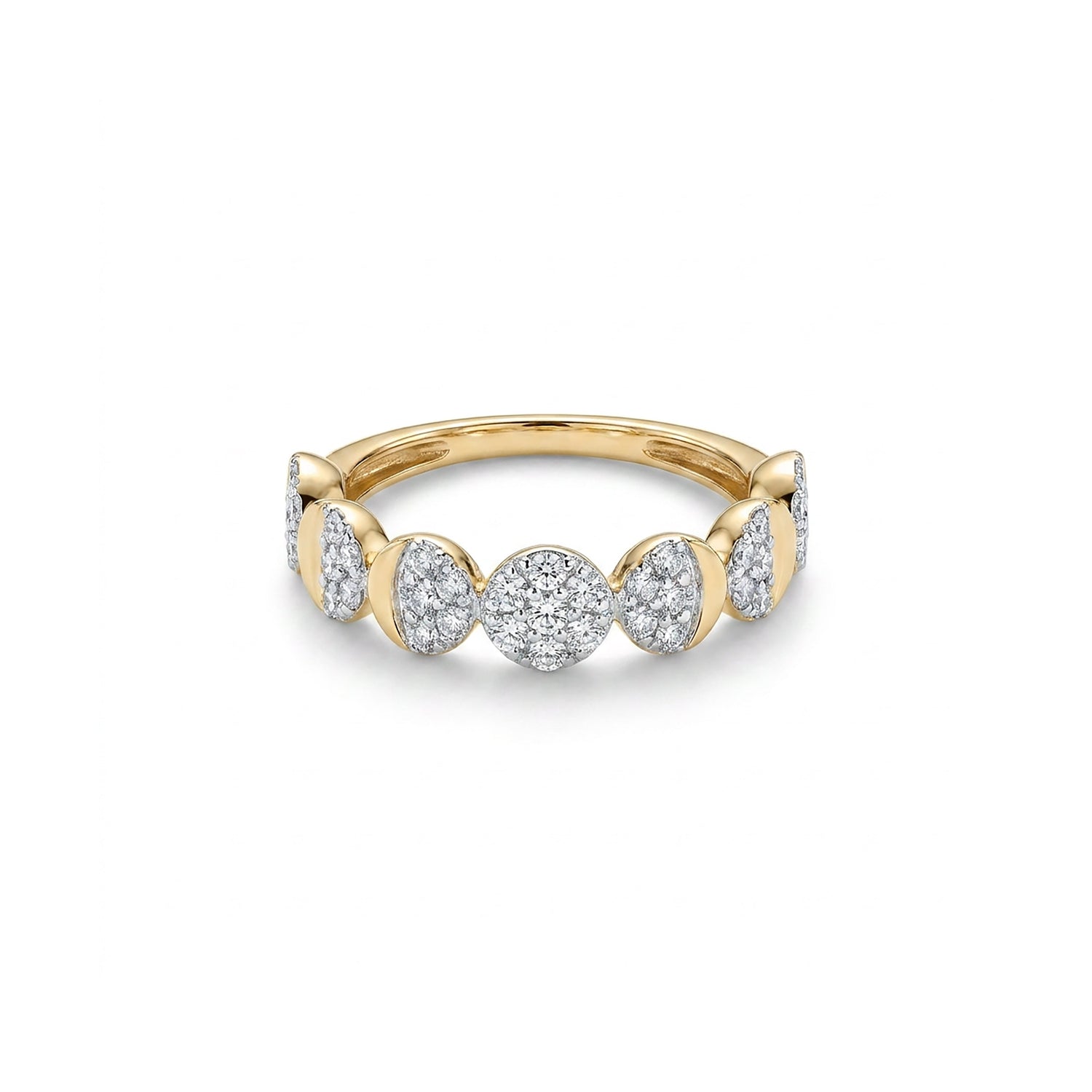 Royal Cascade Fashion Yellow Gold & Diamond Ring