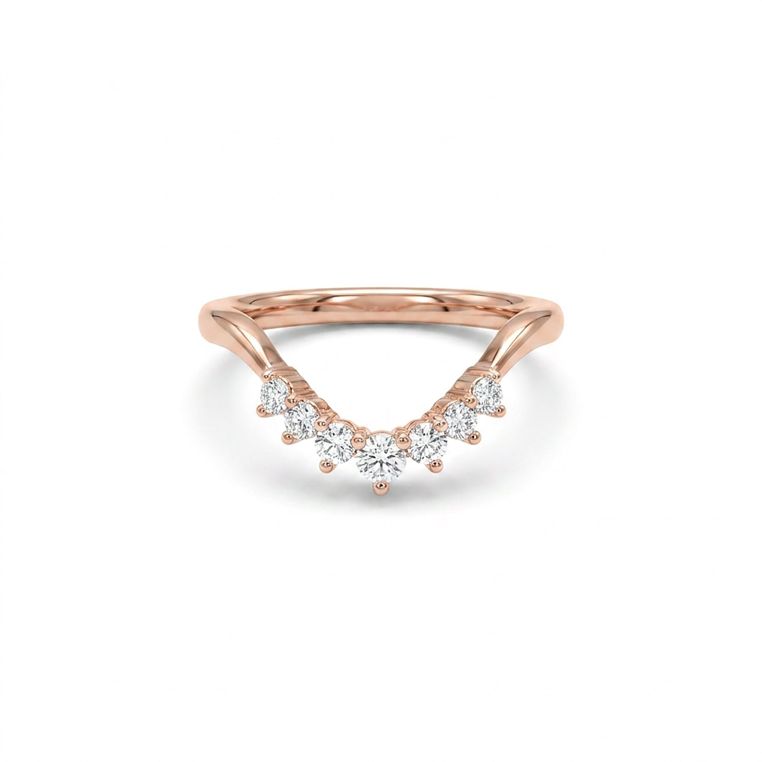 Prestige Chevron Fashion Rose Gold & Diamond Ring
