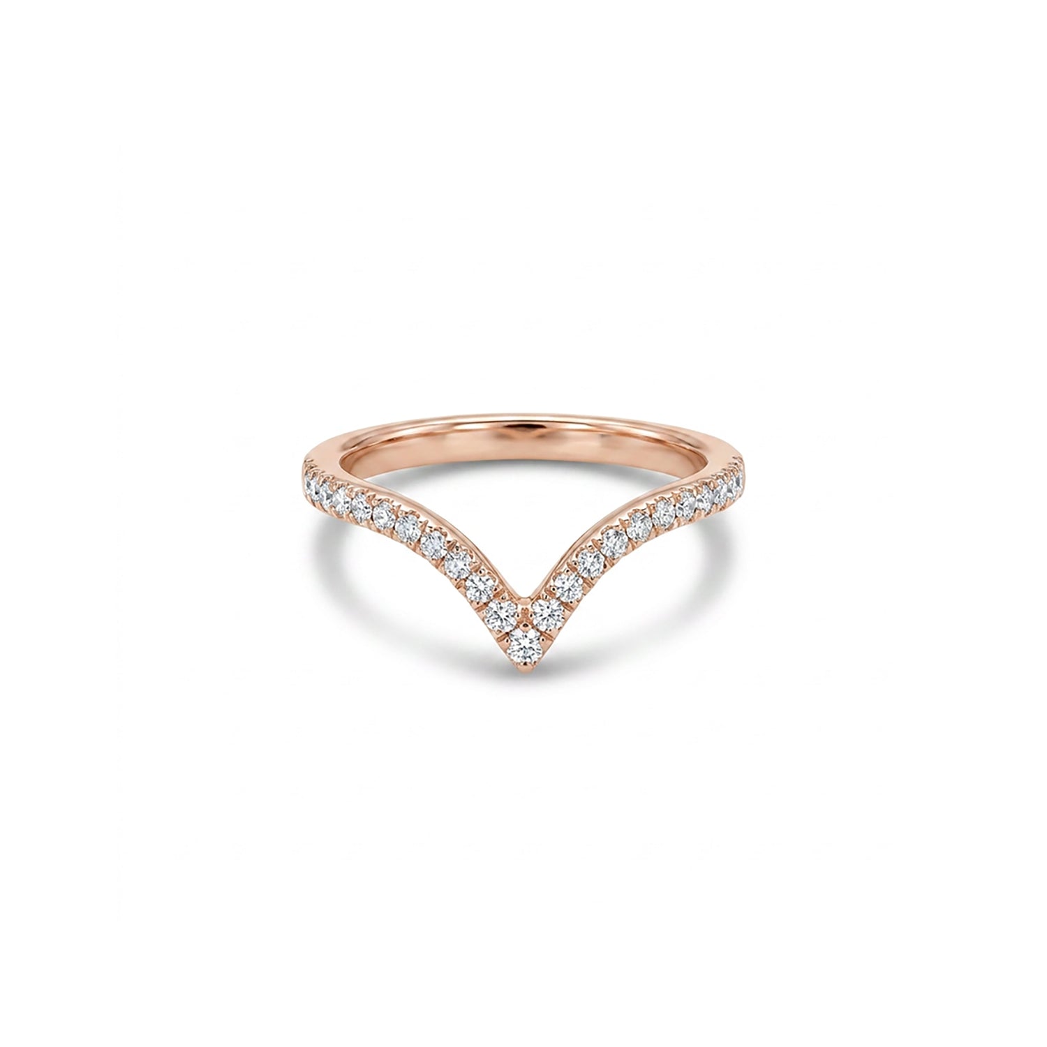 Signature Chevron Fashion Rose Gold & Diamond Ring