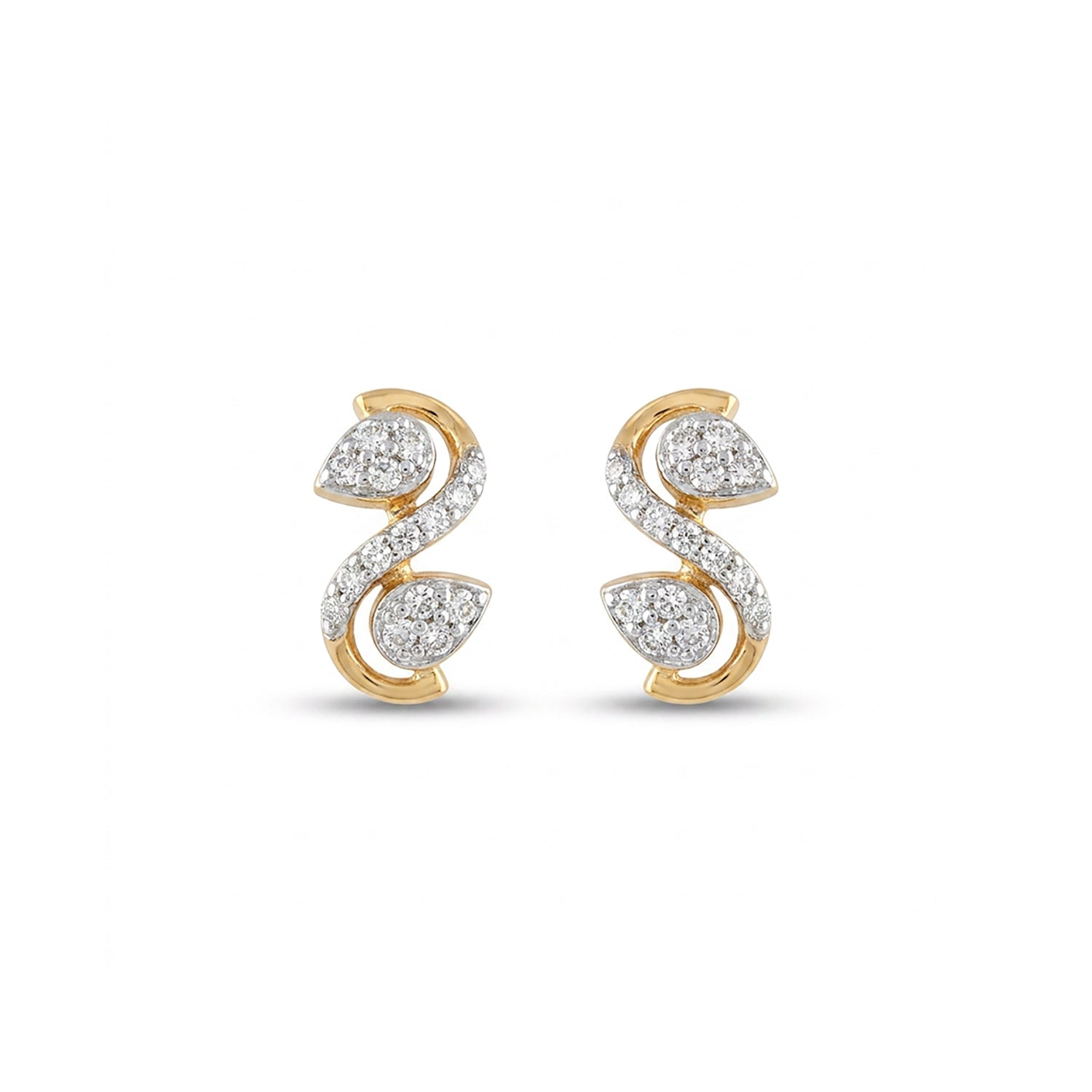Brilliant Mist Studs Yellow Gold & Diamond Earrings