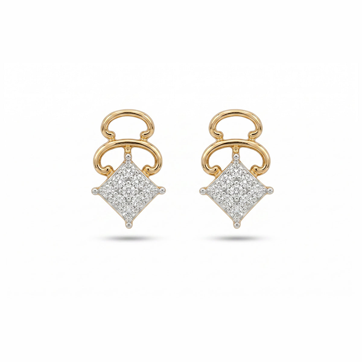 Cordial Square Studs Diamond Earring