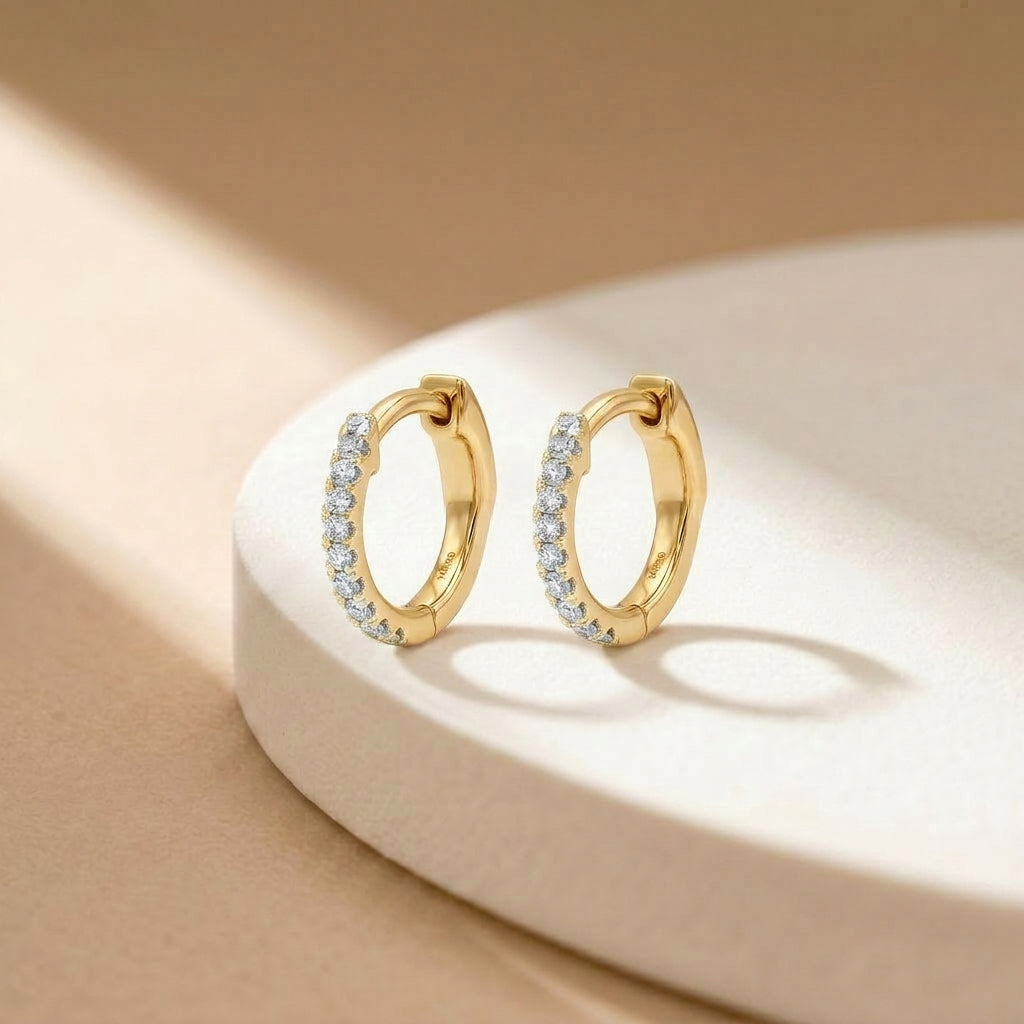 Spark Curve Hoops & Huggies Diamond Earring