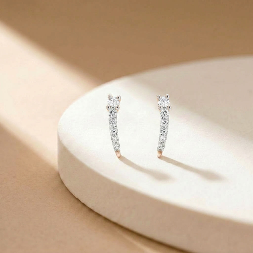 Frost Staff Studs Diamond Earring