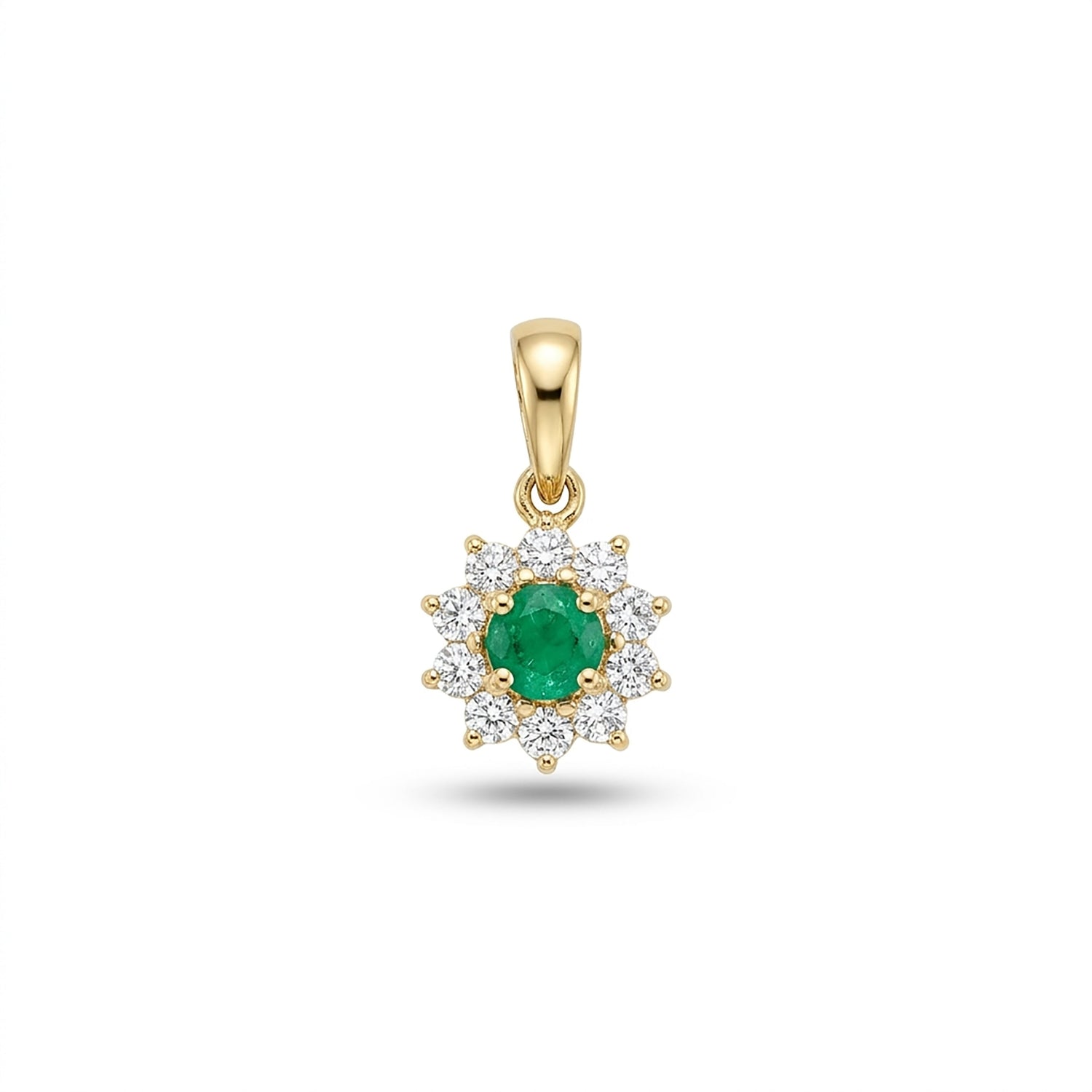 Royal Lily Modern Yellow Gold & Diamond Pendant