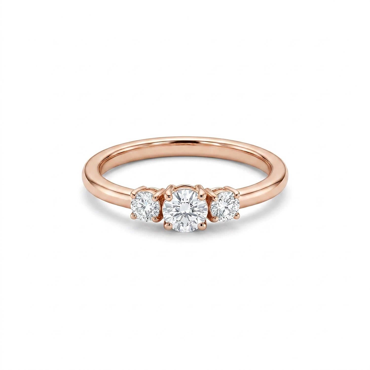 Linear Spark Casual Rose Gold & Diamond Ring