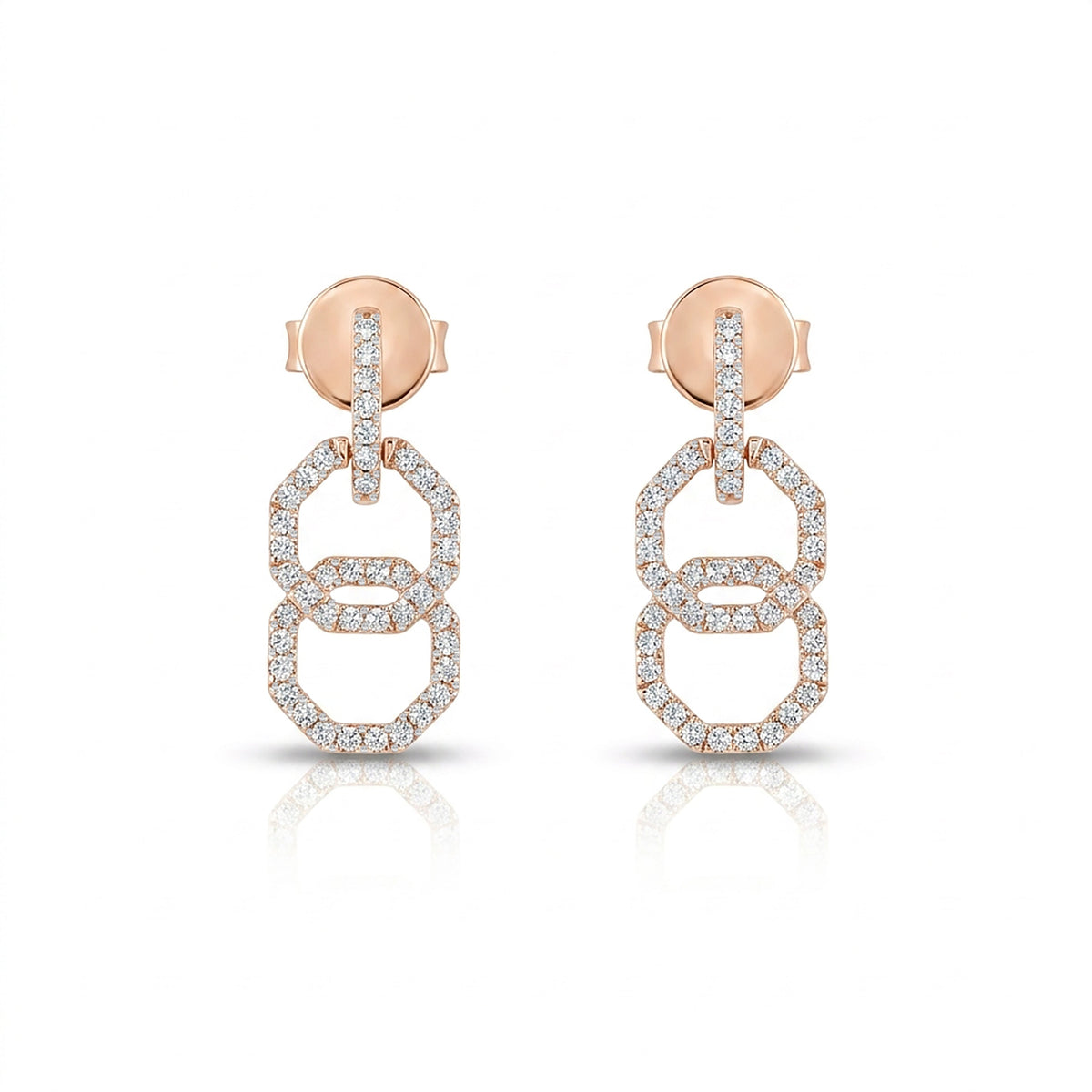 Twin Hexa Drops & Danglers Diamond Earring