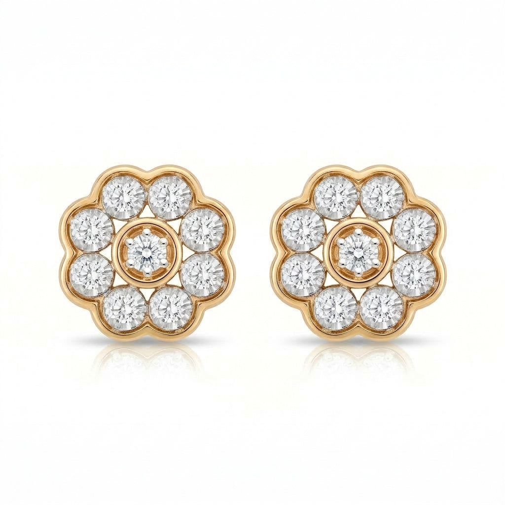 Sphere Encircle Studs Diamond Earring
