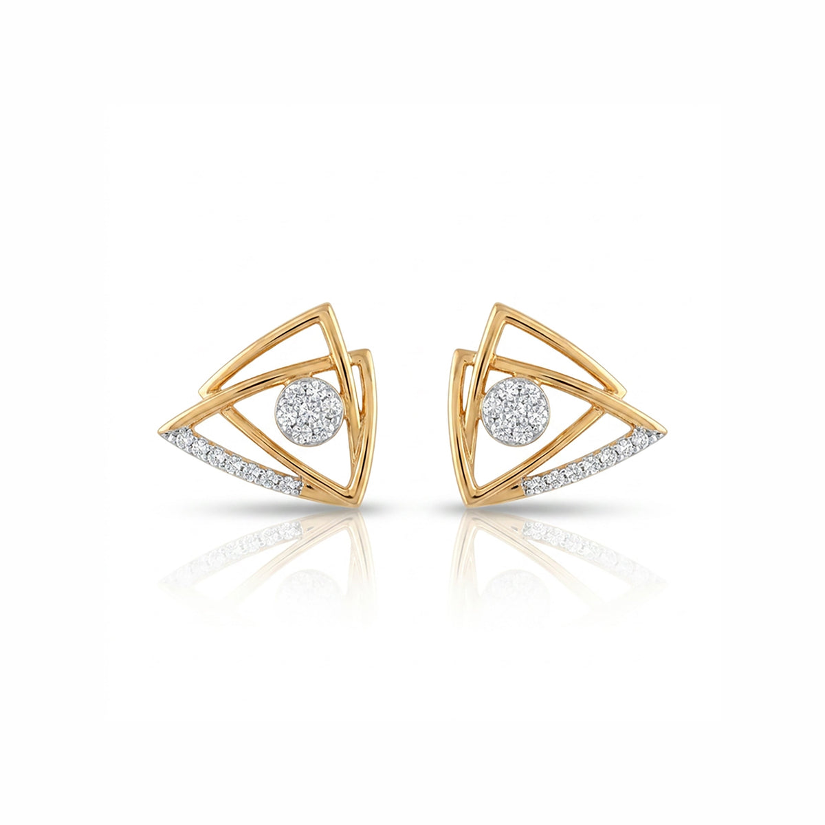 Entwined Triads Studs Diamond Earring