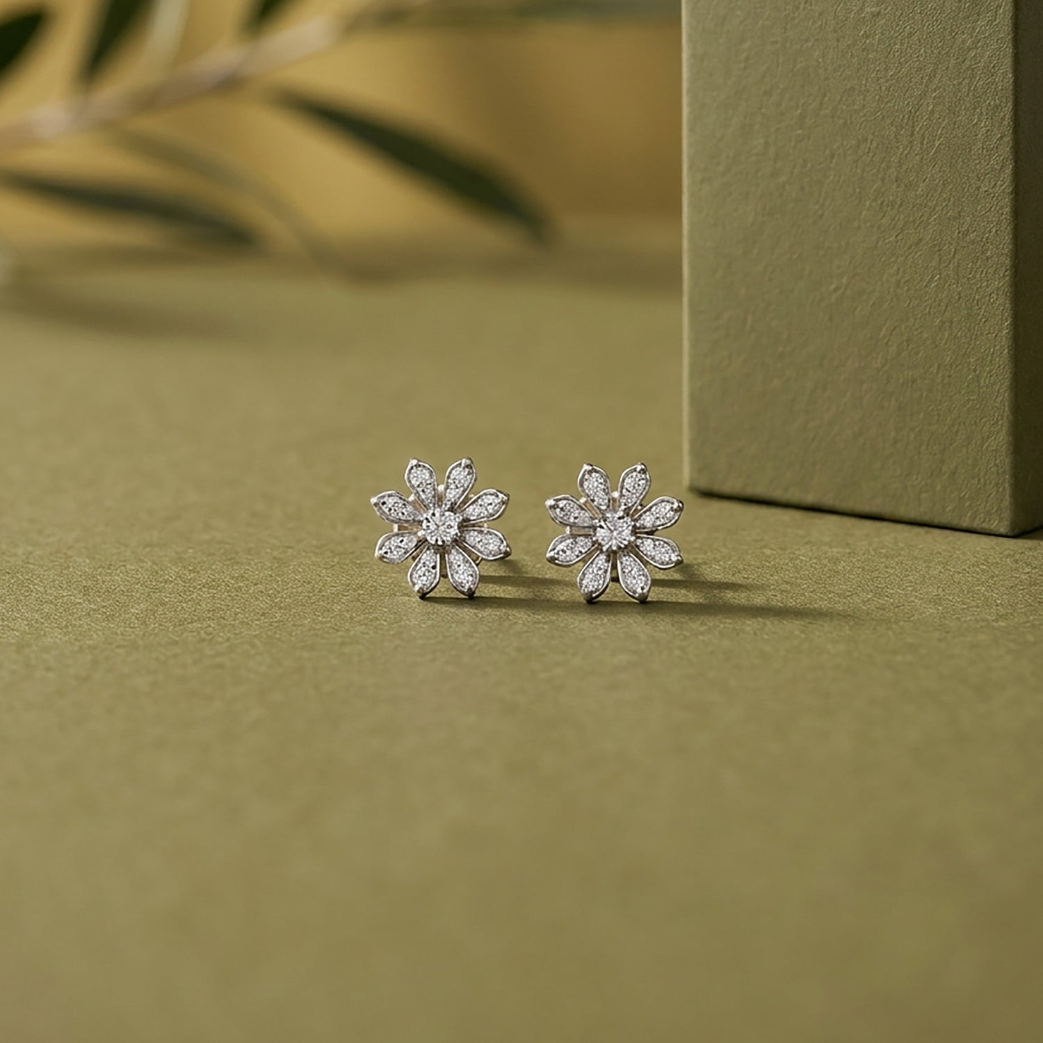 Stella Blossom Studs Yellow Gold & Diamond Earrings