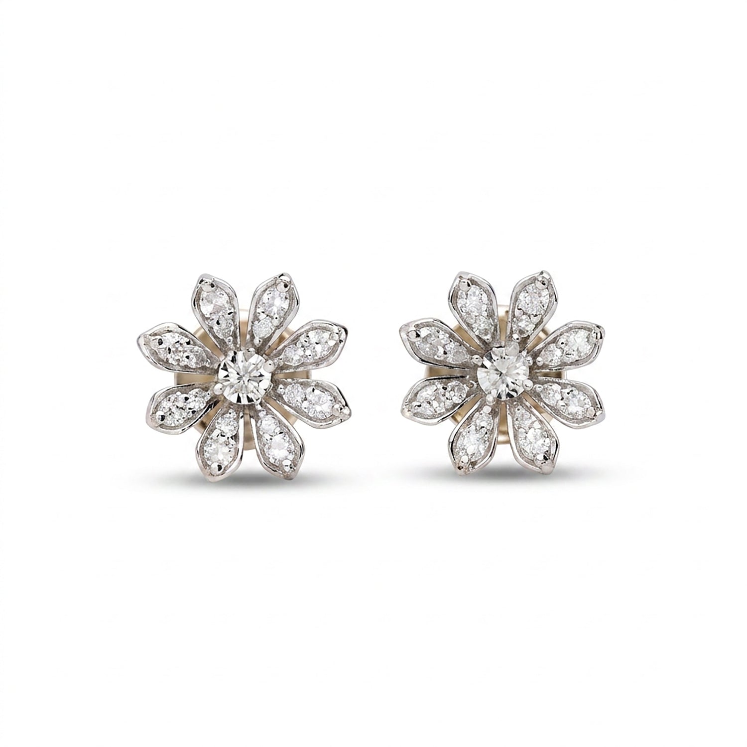 Stella Blossom Studs Yellow Gold & Diamond Earrings