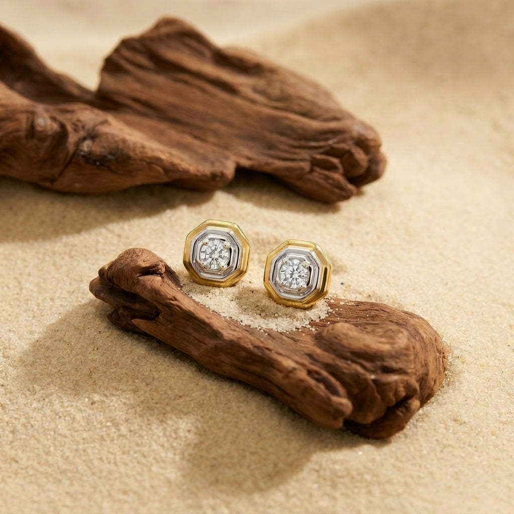 Spark Hexa Studs Diamond Earring