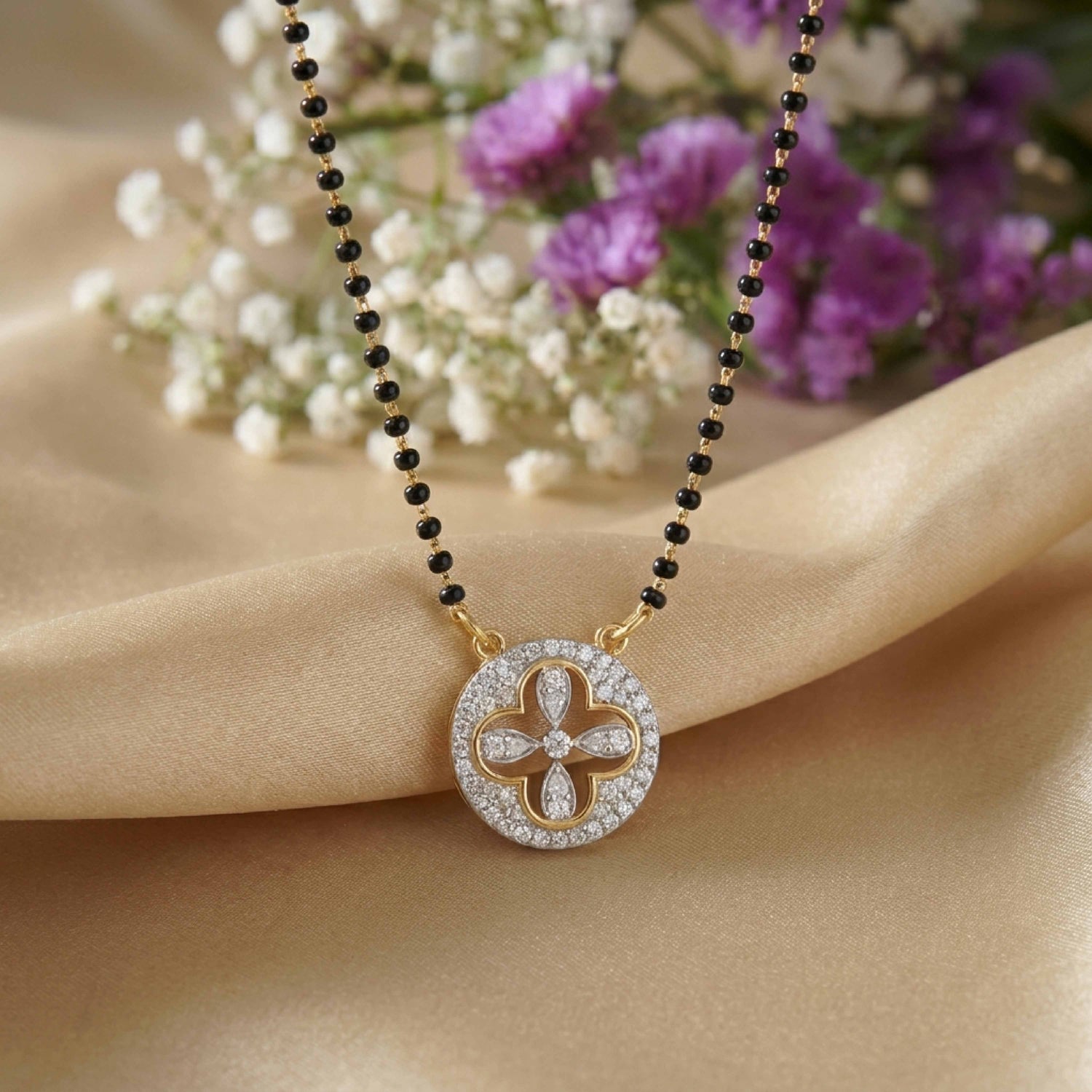 Clover Promise 9kt Diamond Mangalsutra Pendant