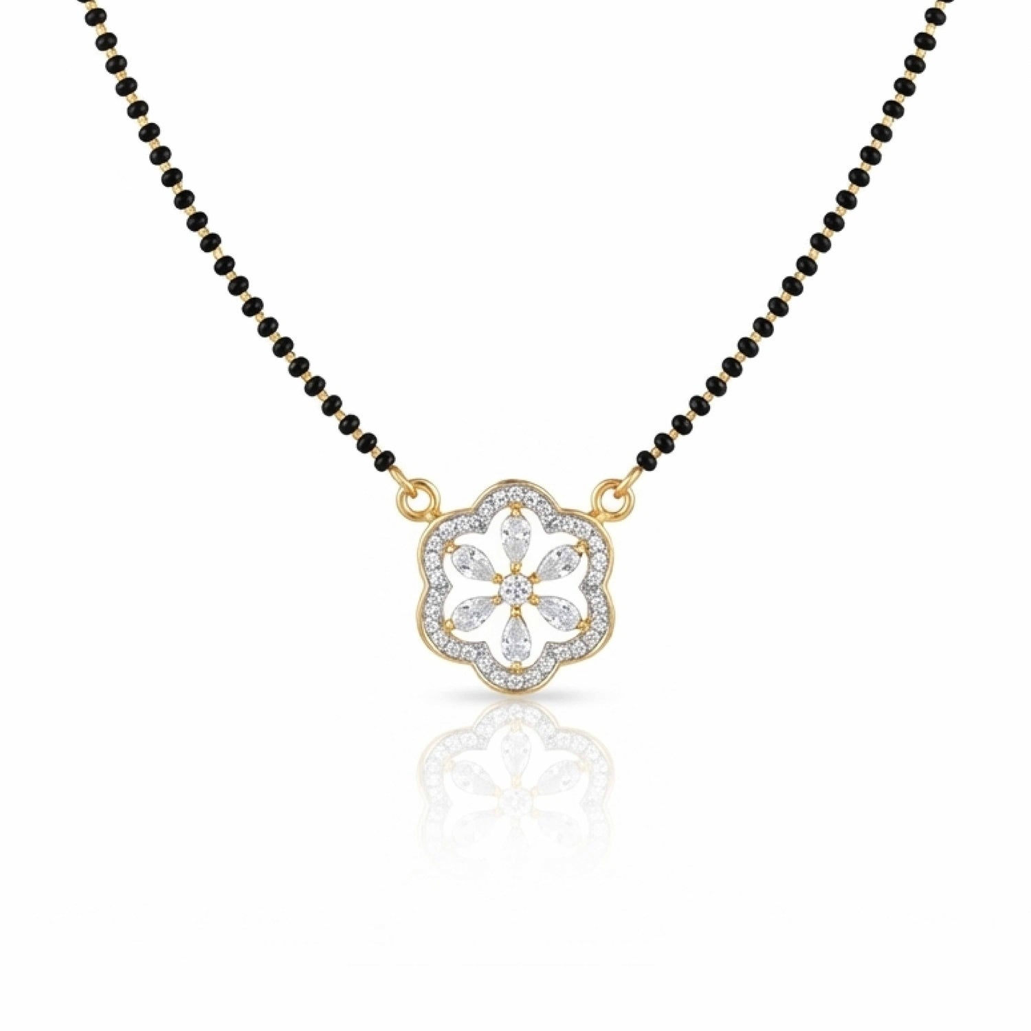 Floral Forever 9kt Diamond Mangalsutra Pendant