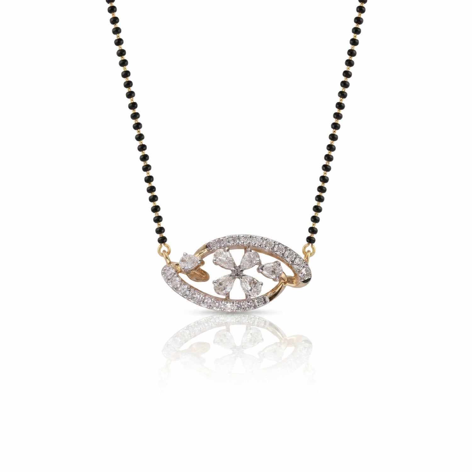 Petaline Bloom 9kt Diamond Mangalsutra Pendant
