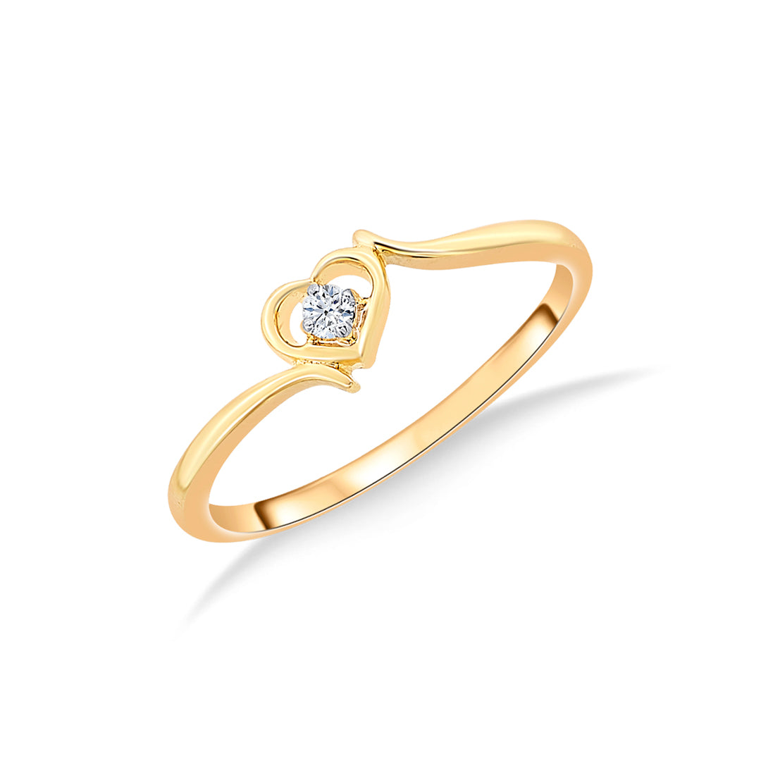 Minimal Simplicity Yellow Gold & Diamond Ring for Women