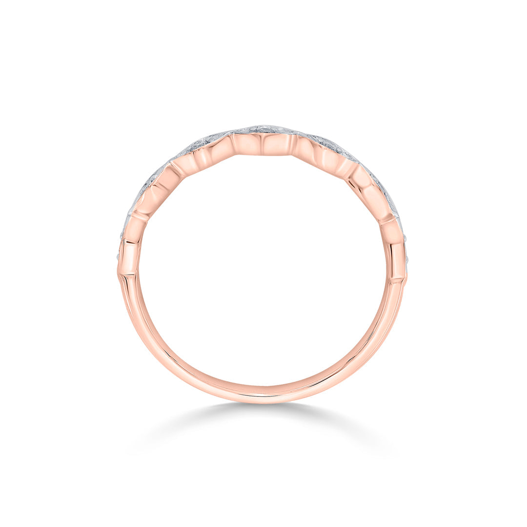 bright waves casual rose gold diamond ring