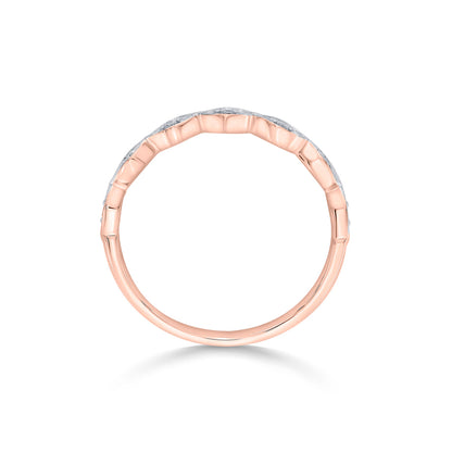 Bright Waves Casual Rose Gold Diamond Ring