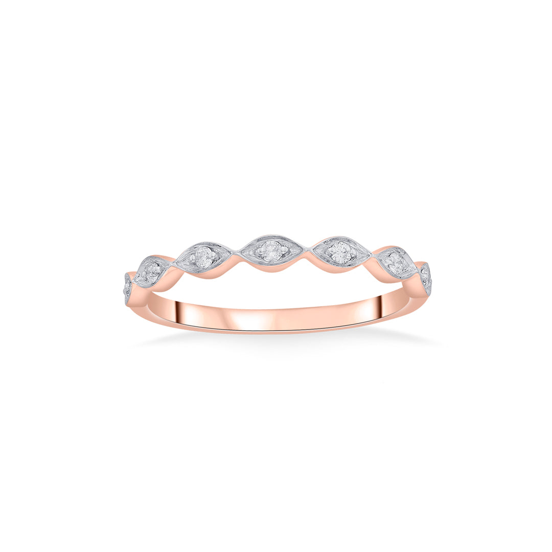 bright waves casual rose gold diamond rings