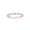 Bright Waves Casual Rose Gold Diamond Rings