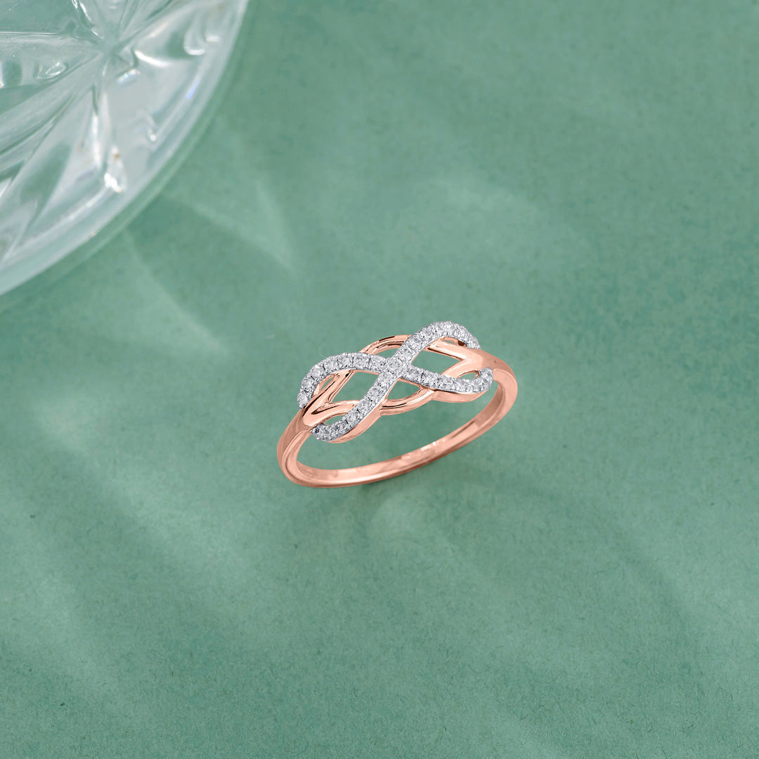 forever & infinite casual rose gold diamond ring