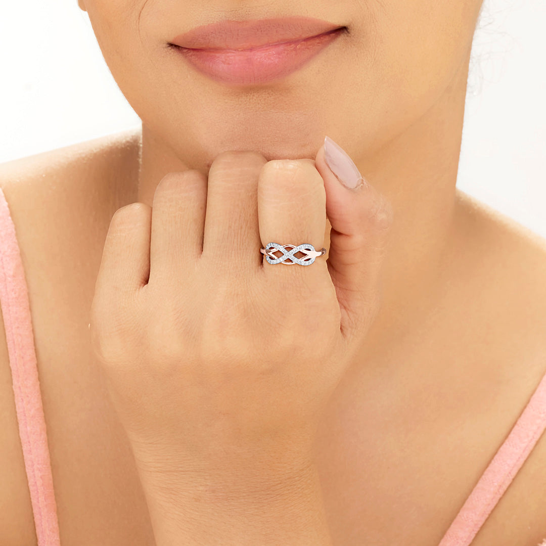 forever & infinite casual rose gold diamond ring