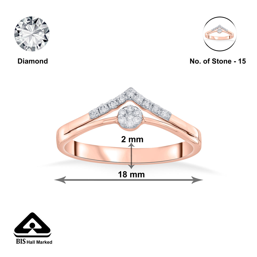 royal apex cocktail rose gold diamond ring