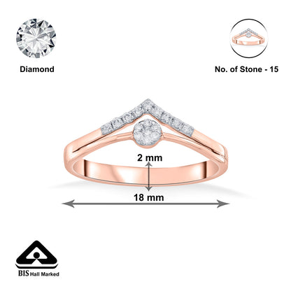 Royal Apex Cocktail Rose Gold Diamond Ring