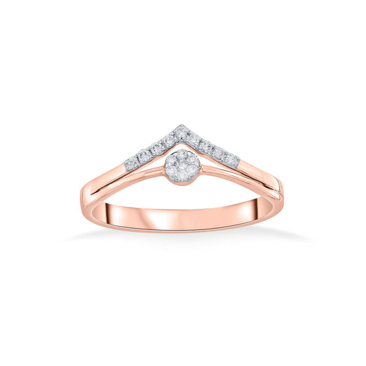 Royal Apex Cocktail Rose Gold Diamond Rings