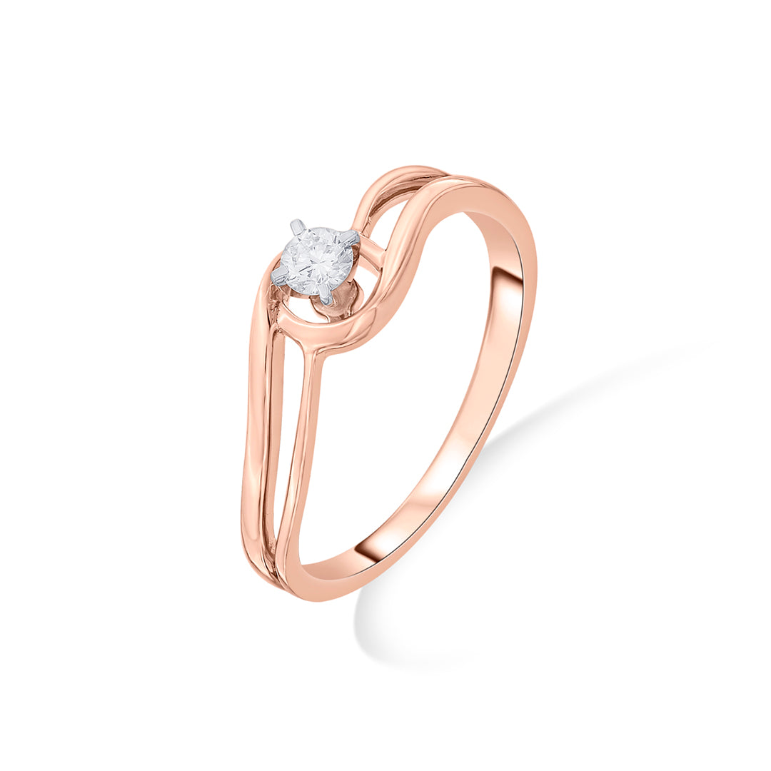 classic glow casual rose gold diamond ring