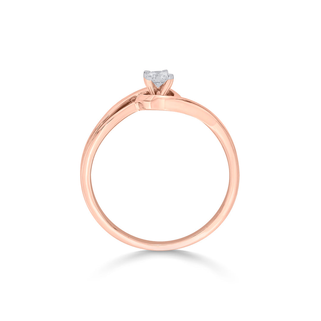 classic glow casual rose gold diamond ring