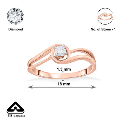 Classic Glow Casual Rose Gold Diamond Ring