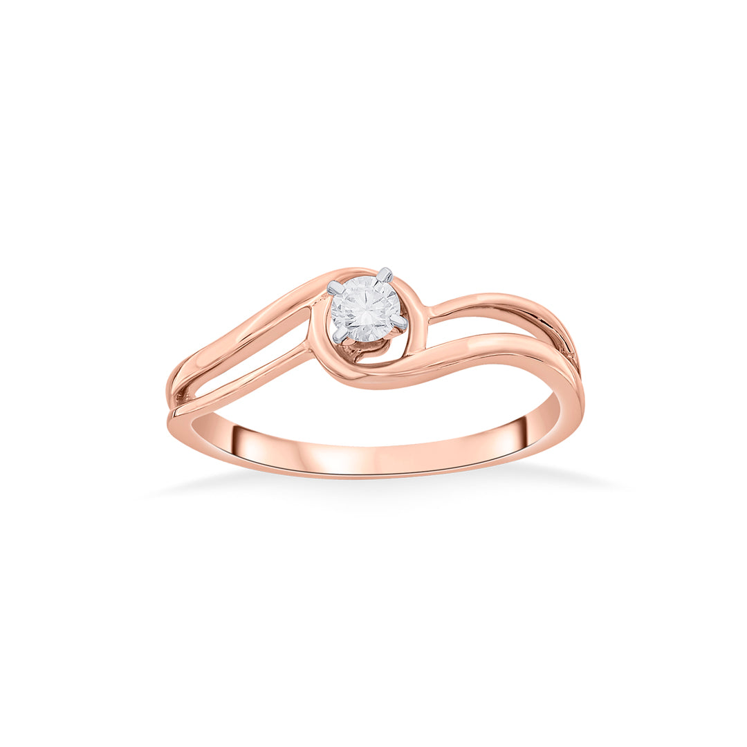 classic glow casual rose gold diamond rings