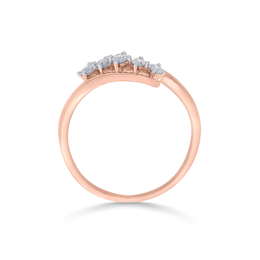 link swirl cocktail rose gold diamond ring