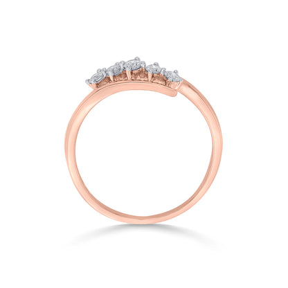 Link Swirl Cocktail Rose Gold Diamond Ring