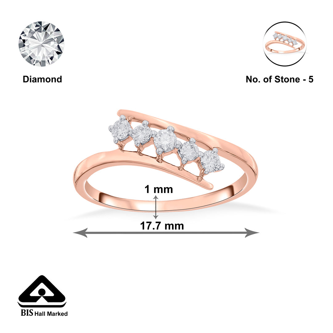 link swirl cocktail rose gold diamond ring